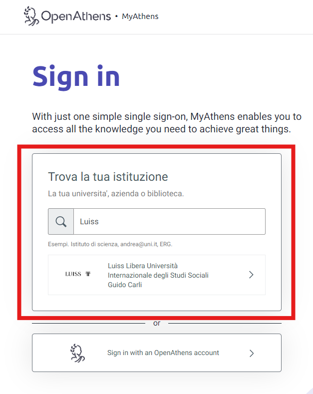 How To Access To Electronic Resources Biblioteca Luiss Guido Carli